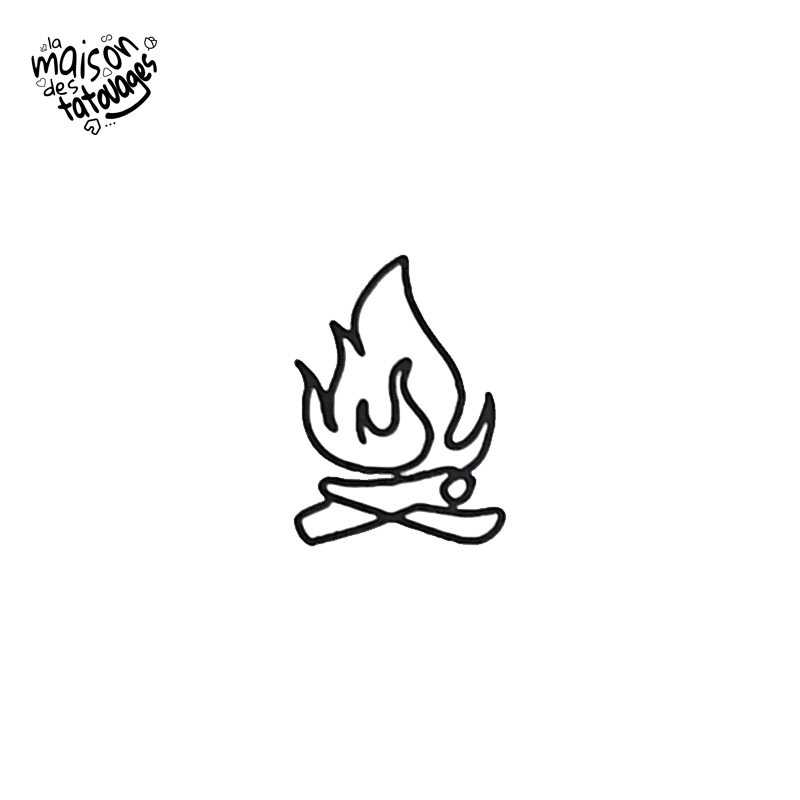 Tatouage éphémère feu de camp