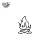 Tatouage éphémère feu de camp