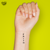 Tatouage éphémère mot : Faith