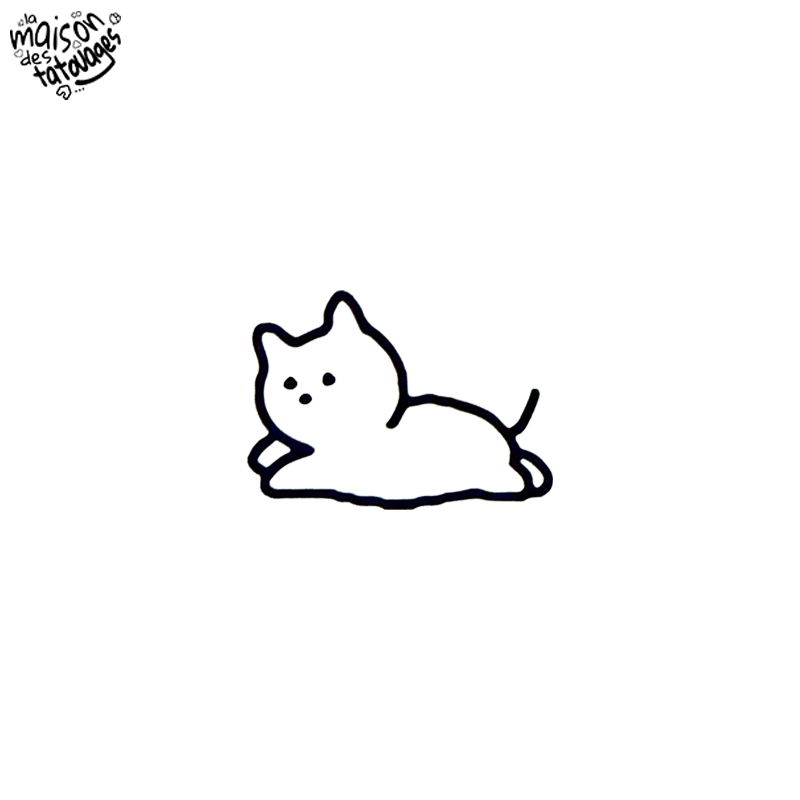 Tatouage éphémère motifs chat couché