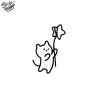 Tatouage éphémère motifs chat à l'étoile
