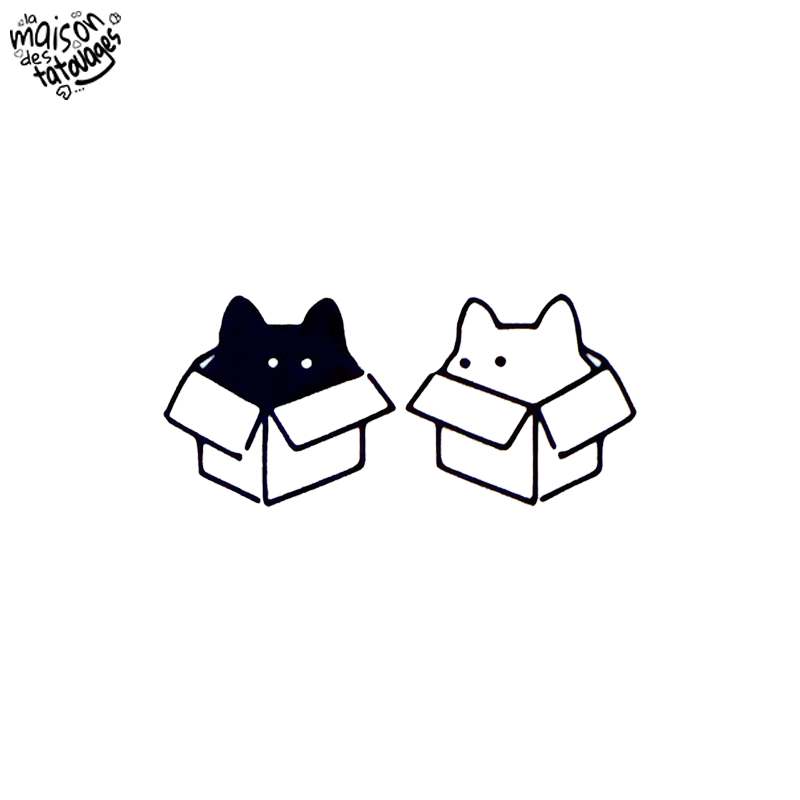 Tatouage éphémère motifs chats en carton