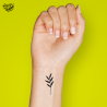 Tatouage éphémère motif feuille minimaliste