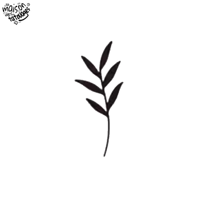 Tatouage éphémère motif feuille minimaliste
