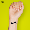 Tatouage éphémère motifs chats dans des tasses