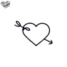 Tatouage éphémère motifs cœur flèche de cupidon