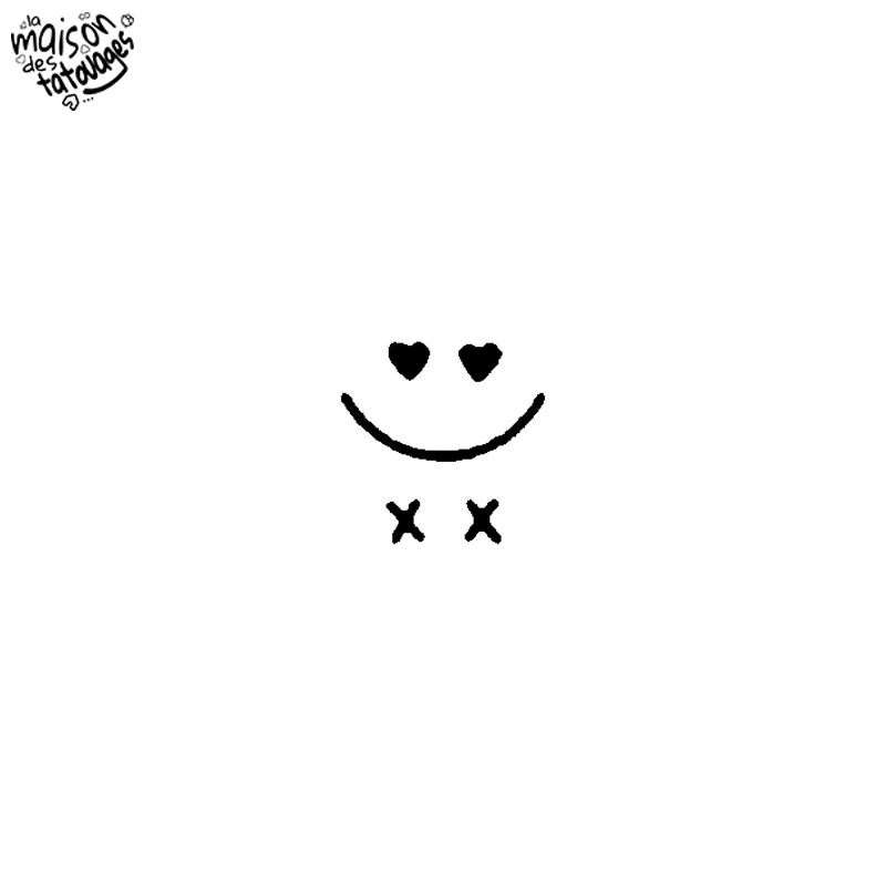 Tatouage éphémère motif smiley love