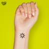 Tatouage éphémère motif soleil vagues