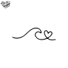 Tatouage éphémère motif vague cœur