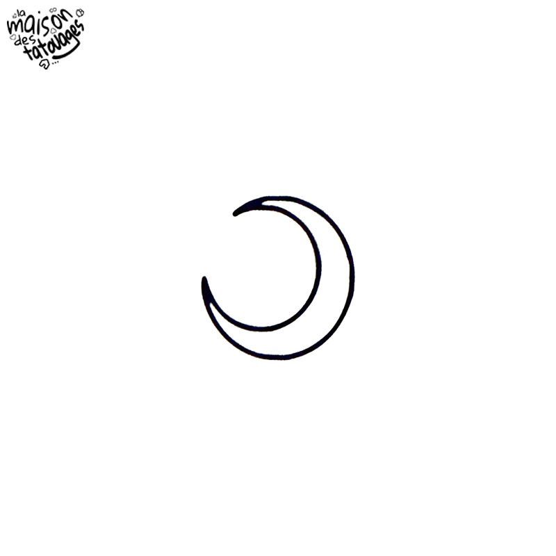 Tatouage éphémère motif lune fine