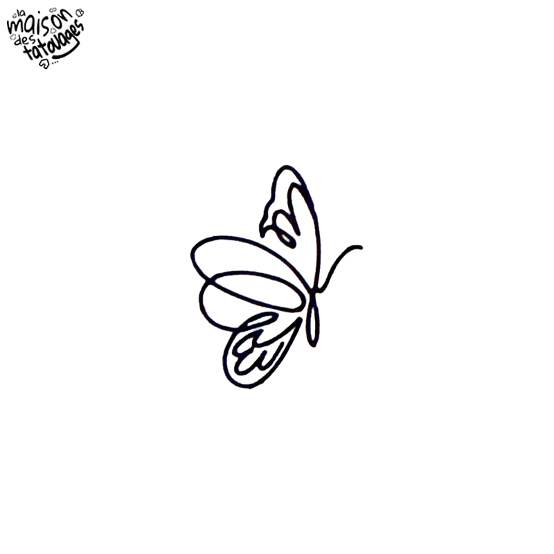 Tatouage éphémère motif papillon flamme