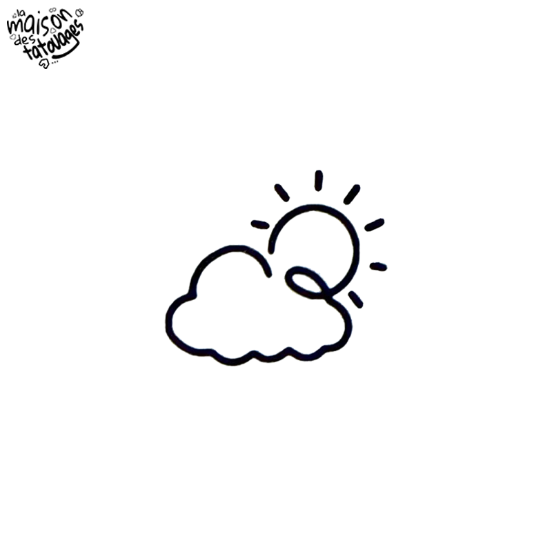 Tatouage éphémère motif nuage et soleil