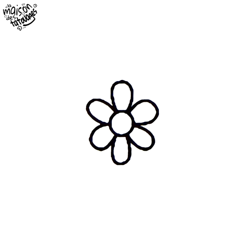 Tatouage éphémère motif pâquerette minimaliste