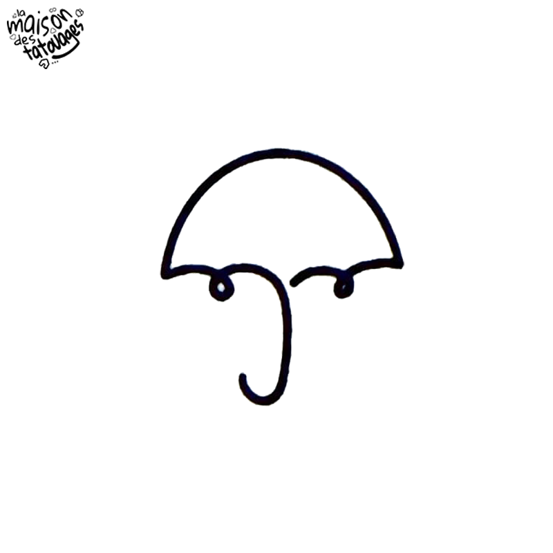 Tatouage éphémère motif parapluie minimaliste