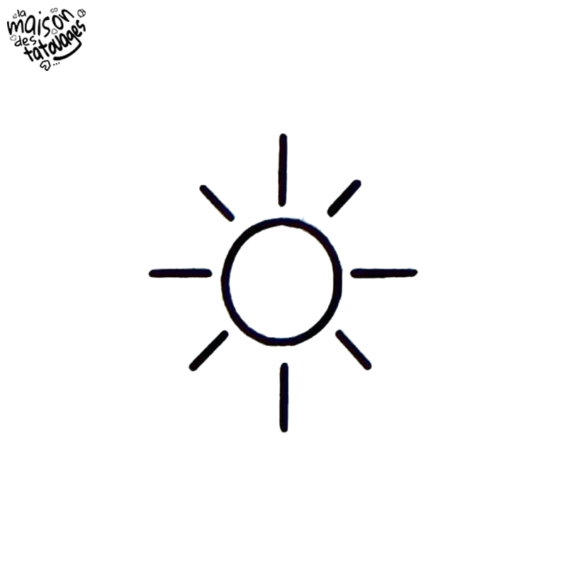 Tatouage éphémère motif soleil minimaliste