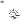 Tatouage éphémère motif soleil sur l'eau