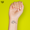 Tatouage éphémère motif vague et coucher de soleil