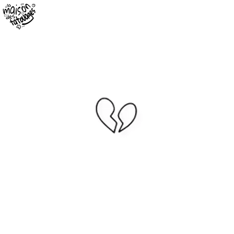 Tatouage éphémère motif cœur brisé