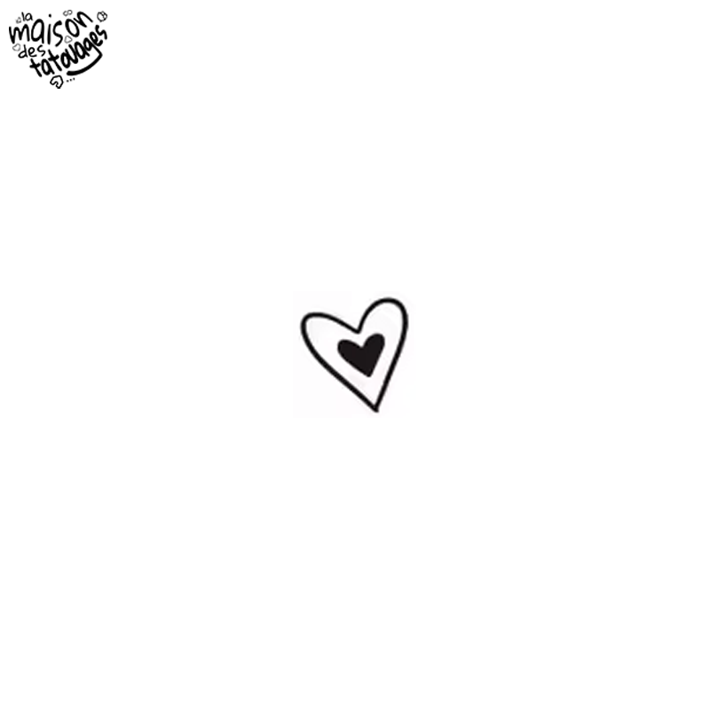 Tatouage éphémère motif cœur dans le cœur