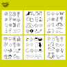 Tatouage éphémère motifs fleurs et animaux - 6 planches