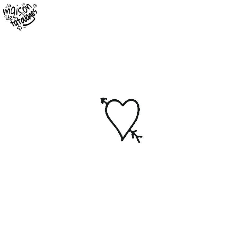 Tatouage éphémère motif cœur flèche