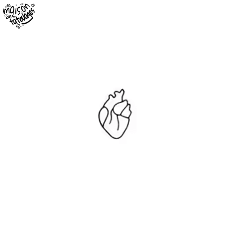 Tatouage éphémère motif cœur humain