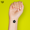 Tatouage éphémère motif fleur noir