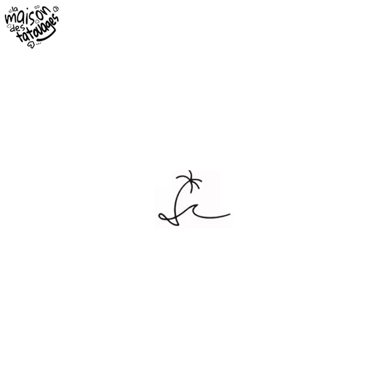 Tatouage éphémère motif vague et palmier