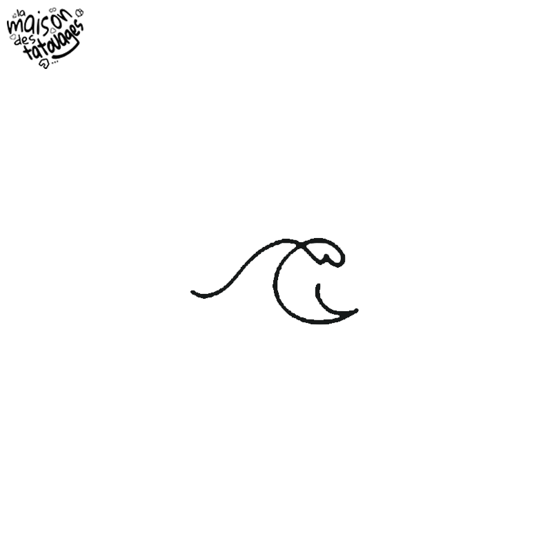 Tatouage éphémère motif vague minimaliste