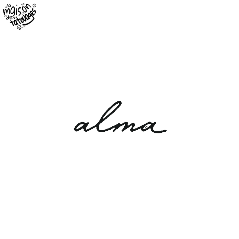 Tatouage éphémère mot : alma