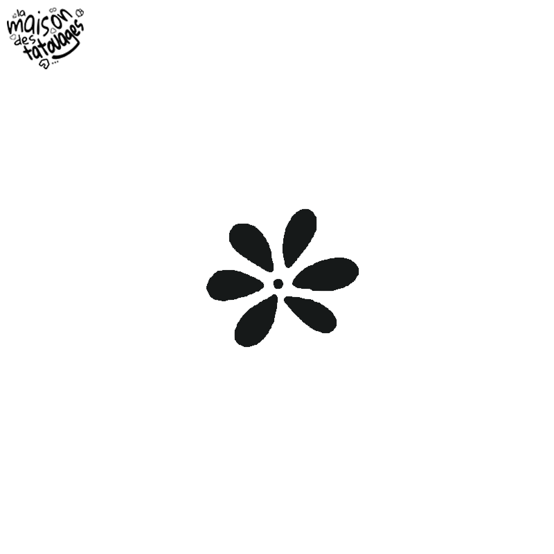 Tatouage éphémère motif fleur noir large