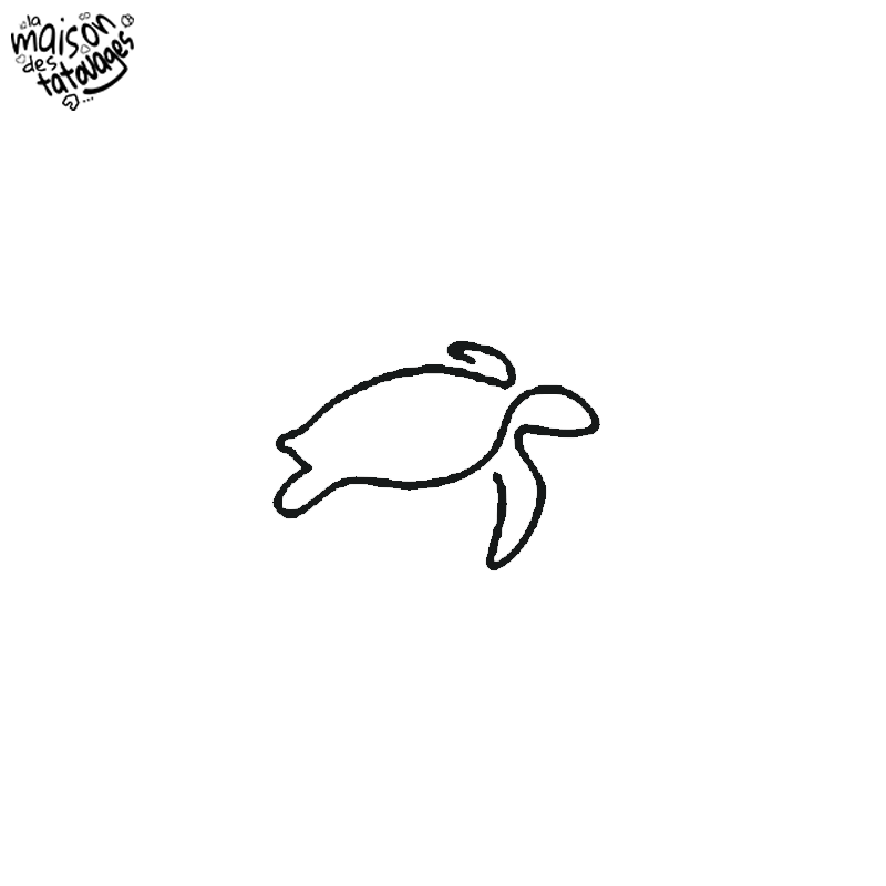 Tatouage éphémère motif tortue minimaliste