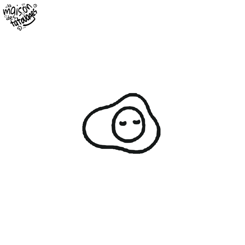 Tatouage éphémère motif œuf au plat endormi