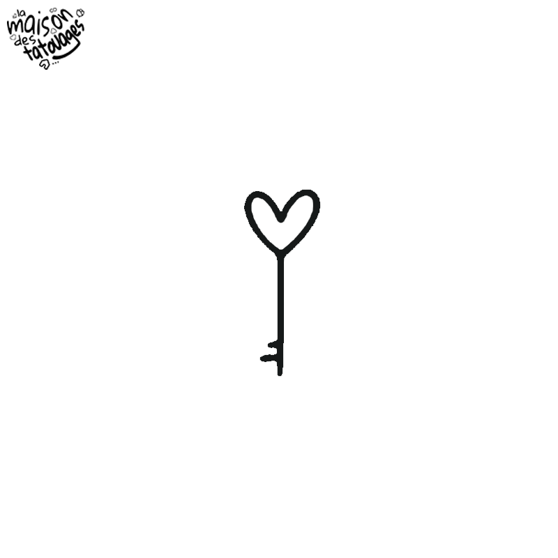 Tatouage éphémère motif clé cœur
