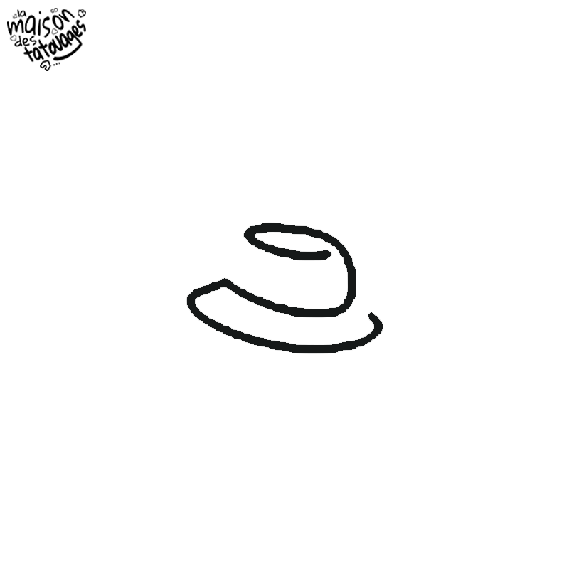 Tatouage éphémère motif petit chapeau