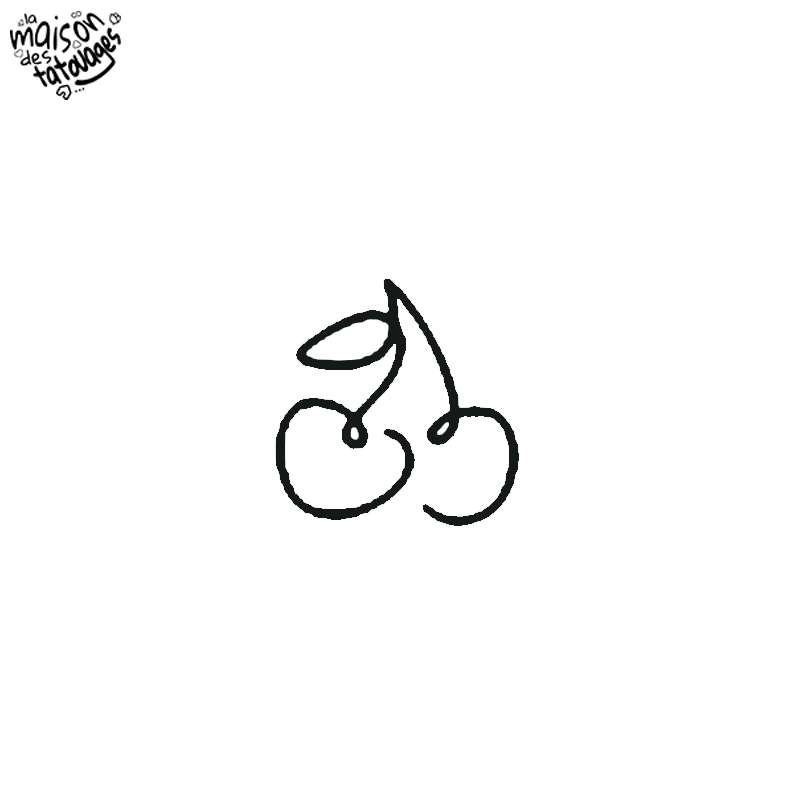 Tatouage éphémère motif cerises minimalistes