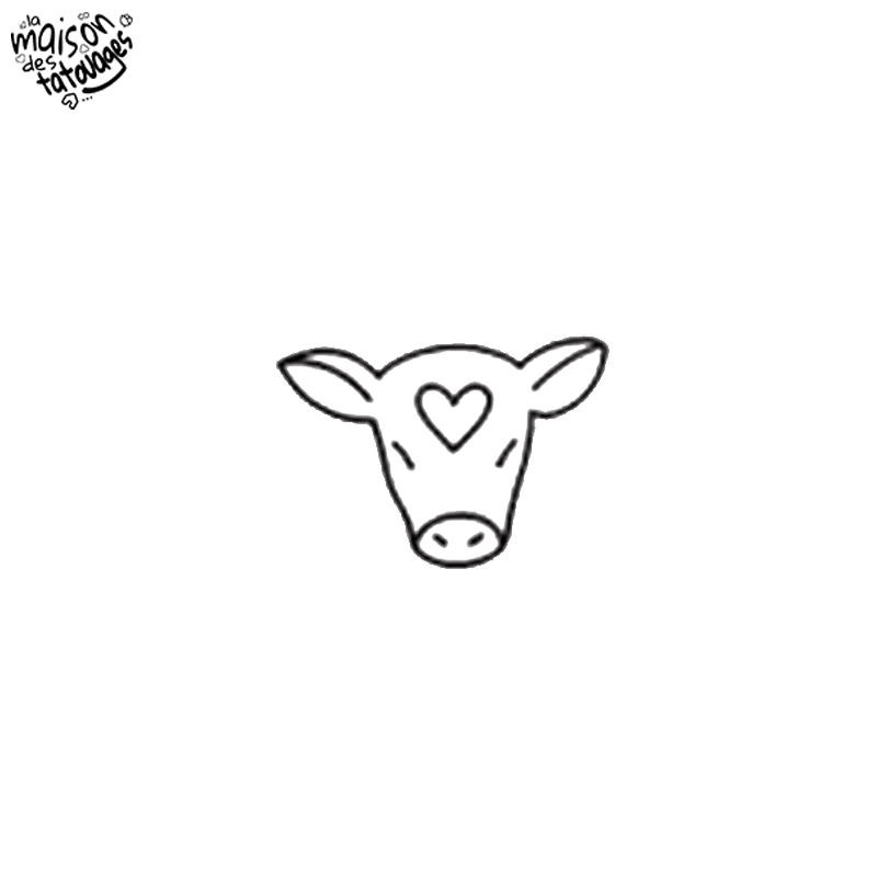 Tatouage éphémère motif vache cœur