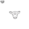 Tatouage éphémère motif vache cœur