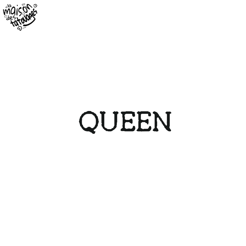 Tatouage éphémère mot : queen