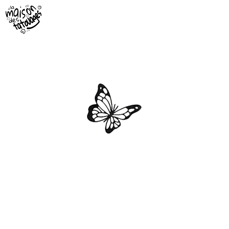 Tatouage éphémère papillon ultra définis avec une touche de noir intense