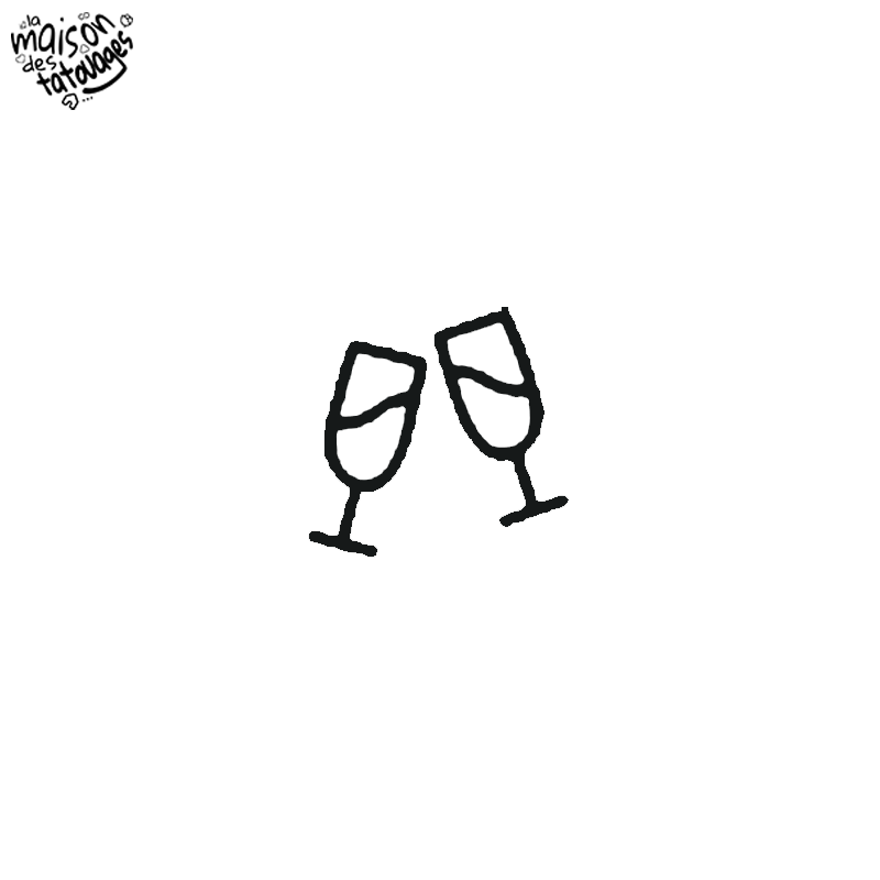 Tatouage éphémère motif coupe de champagne