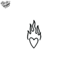 Tatouage éphémère motif cœur en feu
