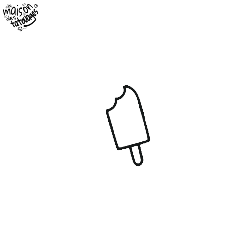 Tatouage éphémère motif glace croquée