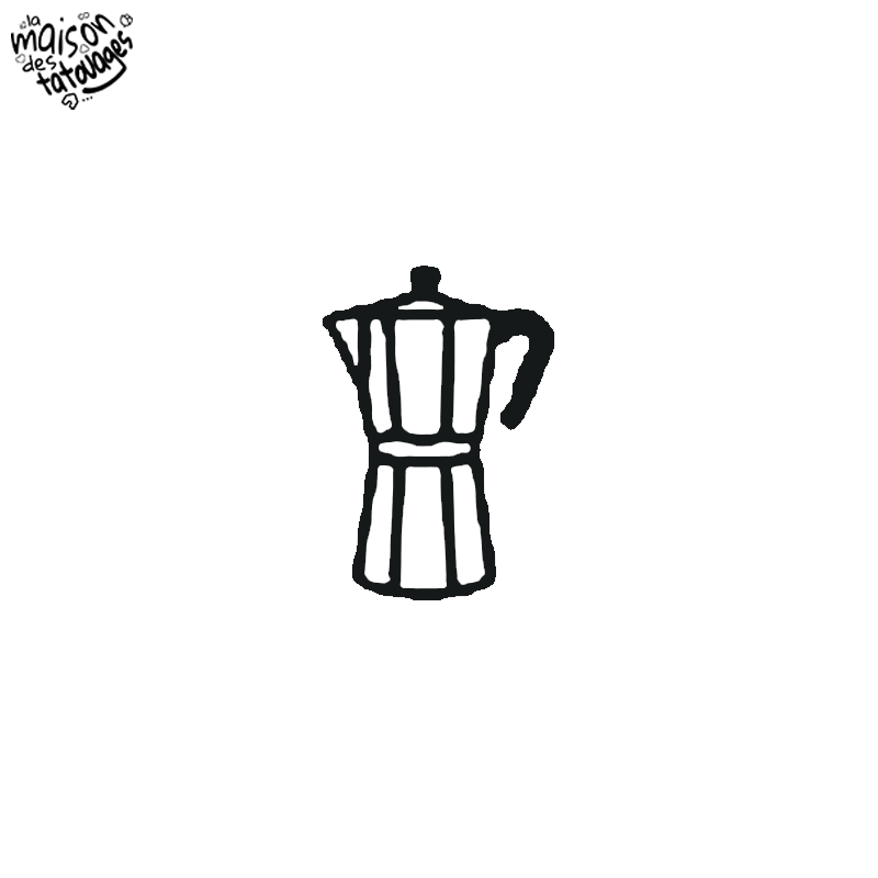 Tatouage éphémère motif cafetière italienne