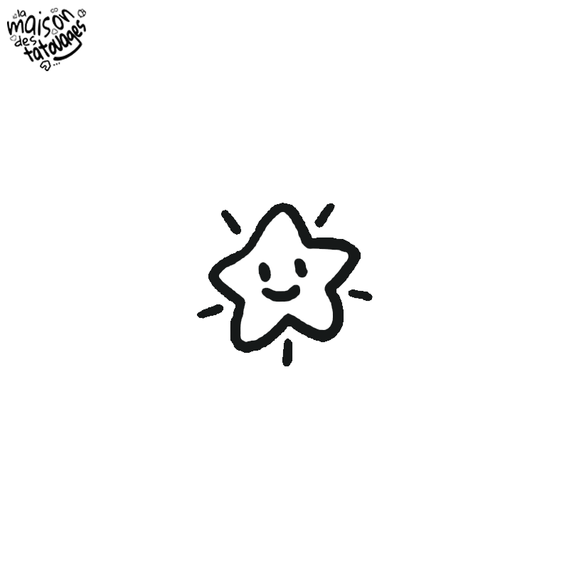 Tatouage éphémère motif étoile scintillante happy