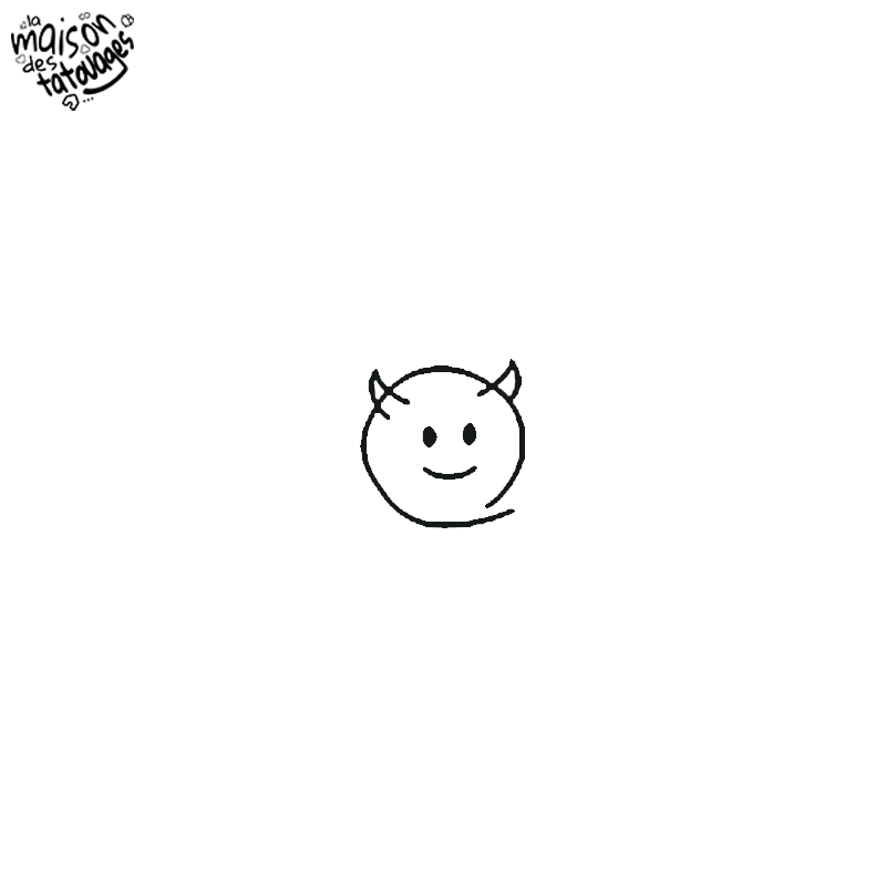 Tatouage éphémère motif smiley diable