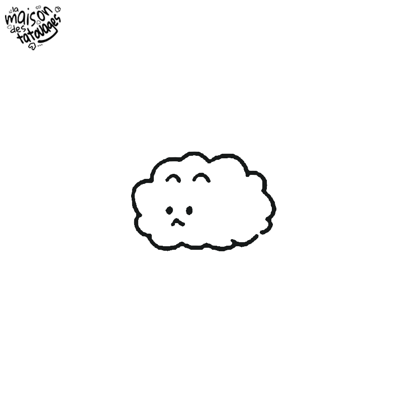 Tatouage éphémère motif nuage triste