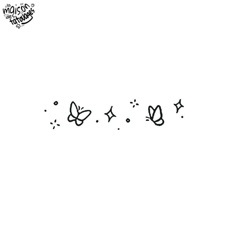 Tatouage éphémère motif papillon et poussière d'étoiles