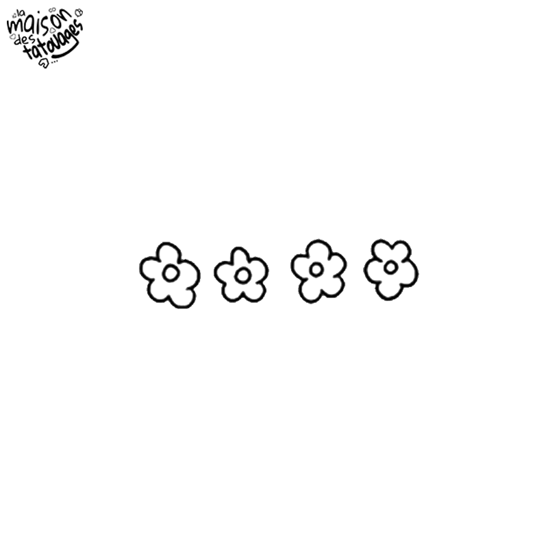 Tatouage éphémère motif quatuor de fleurs