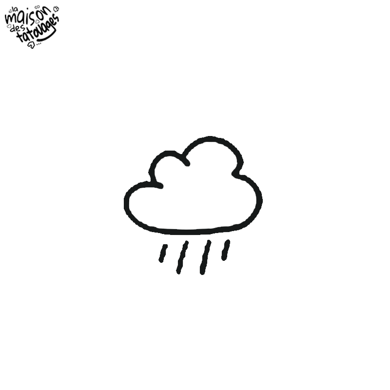 Tatouage éphémère motif nuage de pluie